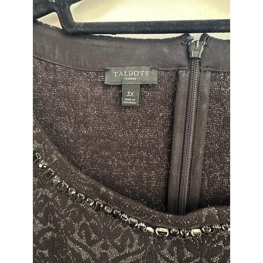 Talbots‎ Beaded Velvet Shimmer Sleeveless Peplum Blouse Plus Size 3X Tank Top - Picture 3 of 6